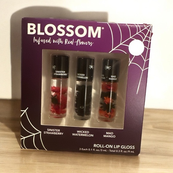 Blossom Roll-On Lip Gloss Set – Infused w/ Real Flowers (3 Pack) - Picture 3 of 4